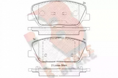R BRAKE rb2090 -  Комплект тормозных колодок, дисковый тормоз